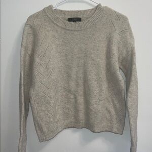 NWOT Lulu's Light Gray Knit Semi Cropped Crewneck Sweater